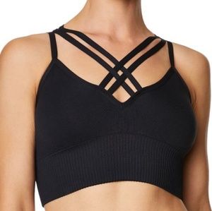 Betsy Johnson Strappy Sports Bra Black XS